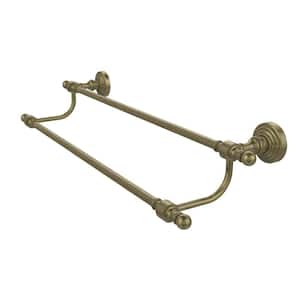 Retro Wave Collection 18 in. Double Towel Bar in Antique Brass