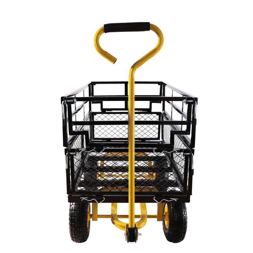 600 lbs., Utility Outdoor Metal Wagon Cart Garden Serving Cart with Double 