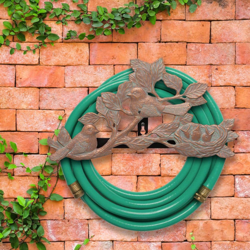 Copper Verdi Aluminum Chickadee Garden Hose Holder