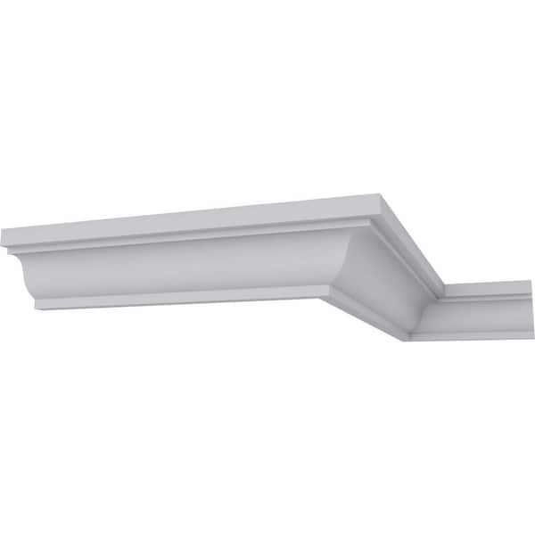 Ekena Millwork 1-1/4 in. x 1-1/4 in. x 94-1/2 in. Polyurethane Hillsborough Traditional Smooth Crown Moulding