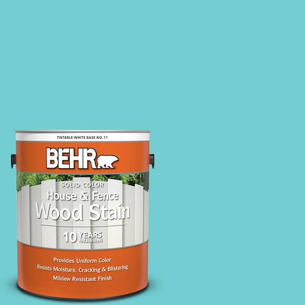 BEHR 1 gal. #P460-3 Soft Turquoise Solid Color House and Fence Exterior Wood Stain