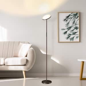 70.9 in. Bronze Modern 1-Light Dimmable and Color Temperature Adjustable LED Torchiere Floor Lamp