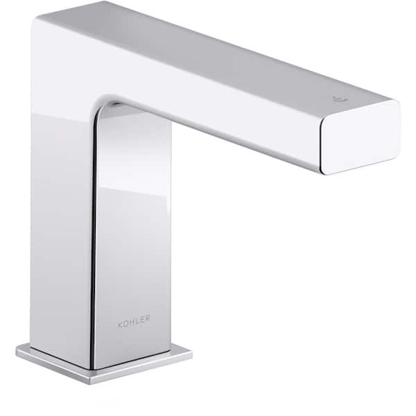 KOHLER Strayt DC Powered Touchless Single Hole Bathroom Faucet with Kinesis Sensor Technology in Polished Chrome