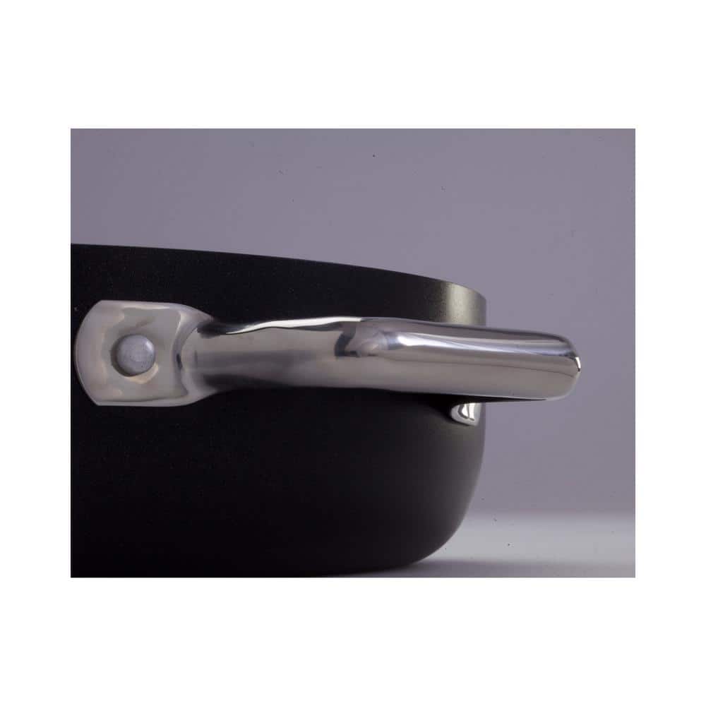Black Aluminum Nonstick 5-Quart Jumbo Cooker with Lid