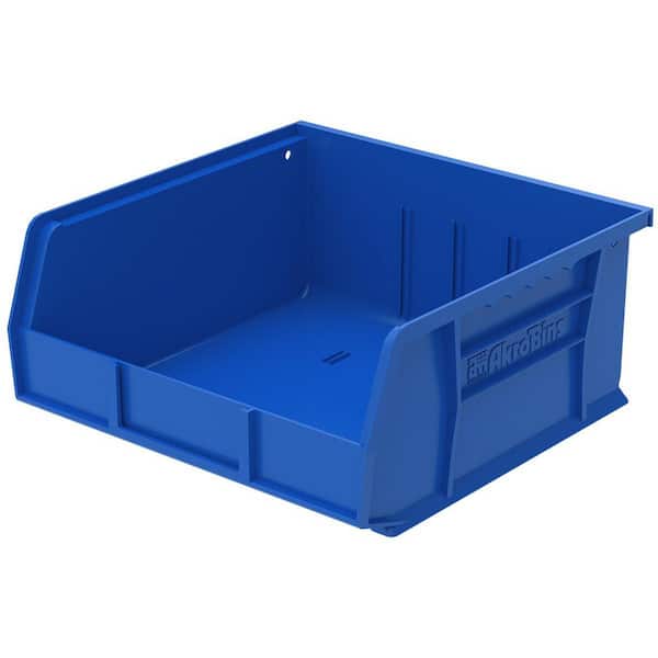 30235 Plastic Stackable Storage Bins, 10-7/8 in. x 11 in. x 5 in., Blue, 6-pack