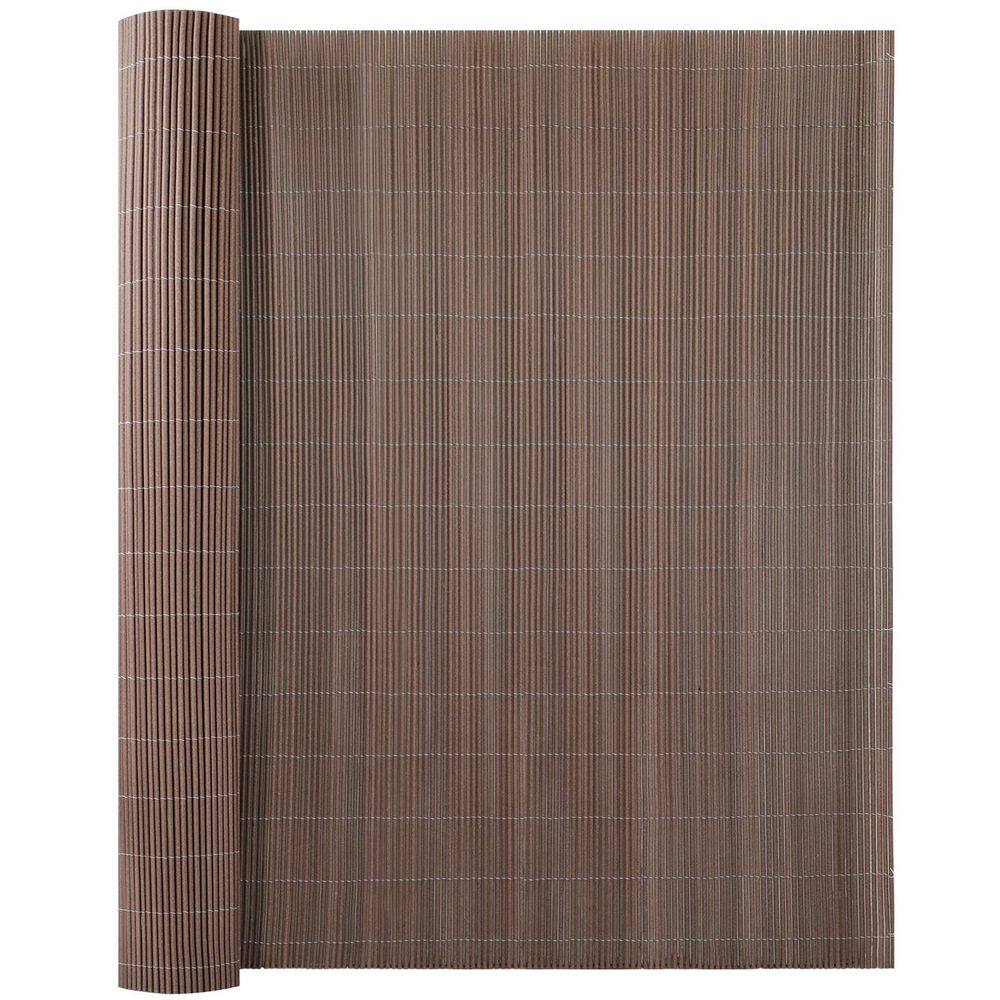 6 ft. H x 8 ft. W Brown All-Weather Synthetic Bamboo Wood Fencing Panel No-Dig Installation, UV Resistant PVC price history on PriceWatchPro