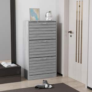 42.3 in. H x 22.4 in. W Gray Shoe Storage Cabinet with 3-Drawers for Entryway Hallway