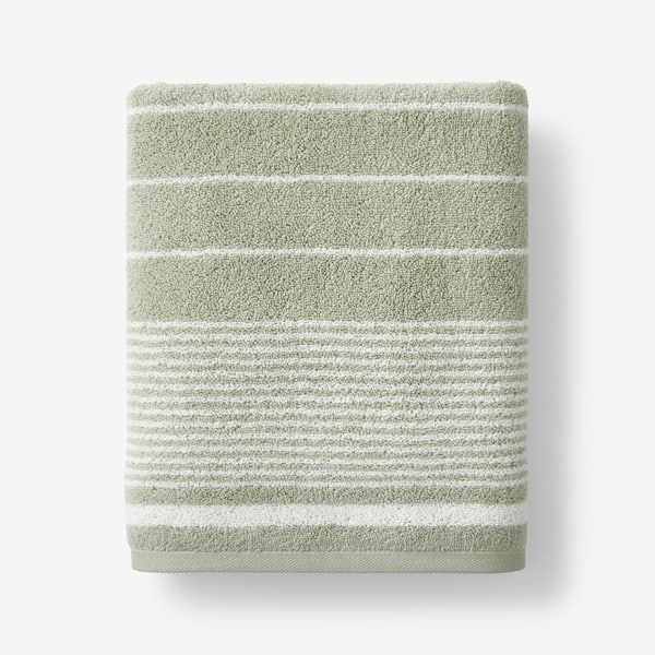 Company Cotton Plush Spa Stripe Willow Cotton Single Bath Towel
