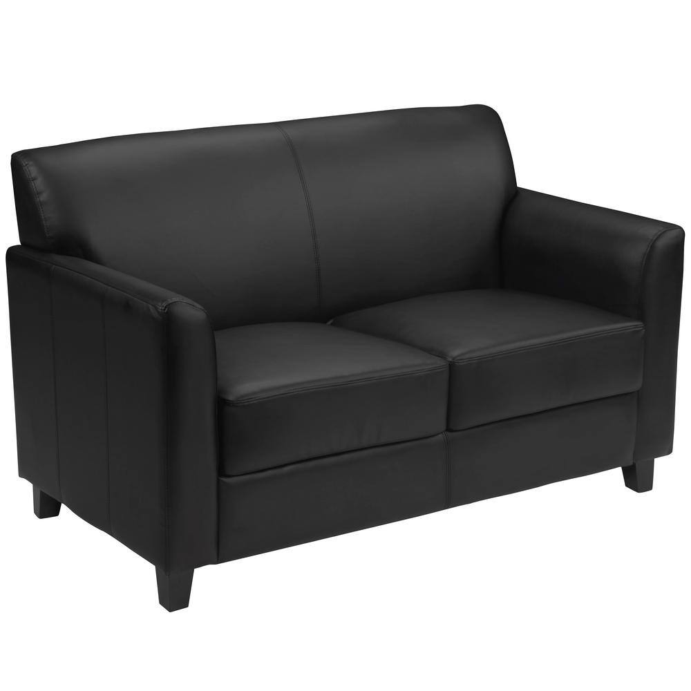 Flash Furniture Hercules Diplomat 52 in. Black Faux Leather 2Seater