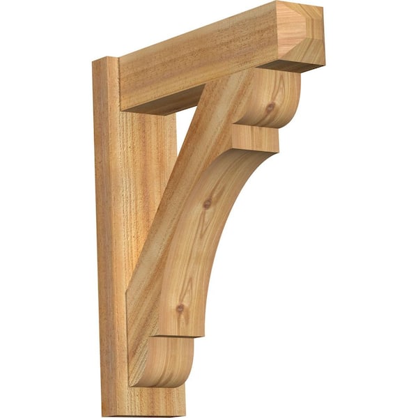 Ekena Millwork 6 in. x 26 in. x 22 in. Western Red Cedar Olympic Craftsman Rough Sawn Outlooker
