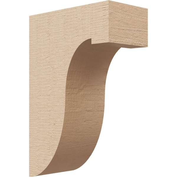 Ekena Millwork 3 in. x 9 in. x 6 in. Classic Del Monte Rough Cedar Woodgrain TimberThane Corbel, Primed Tan