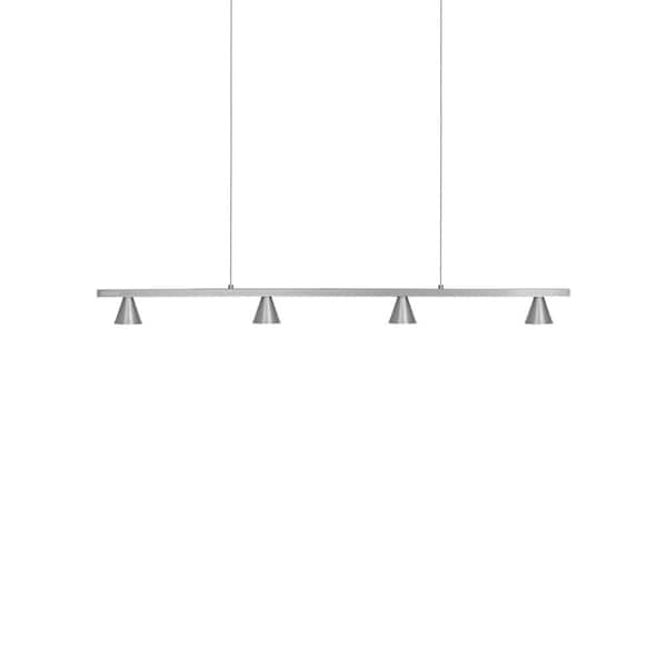 KUZCO Dune 37 in. 1-Light 21-Watt Brushed Nickel Integrated LED Pendant Light