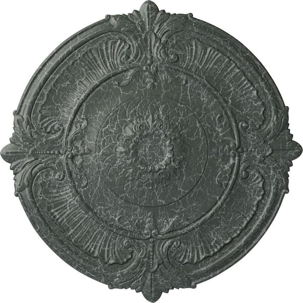 Ekena Millwork 2-1/2" x 39-1/2" x 39-1/2" Polyurethane Attica Ceiling Medallion, Athenian Green Crackle
