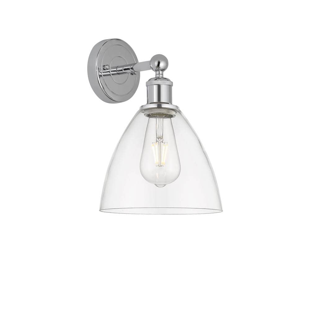 Bristol Glass 1-Light Polished Chrome, Clear Wall Sconce with Clear Glass Shade price history on PriceWatchPro