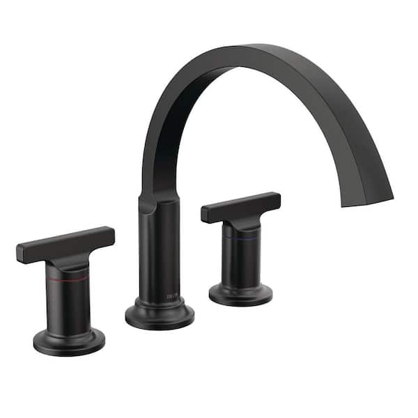 Delta Tetra T-Lever Roman Tub Handles in Matte Black H590BL - The