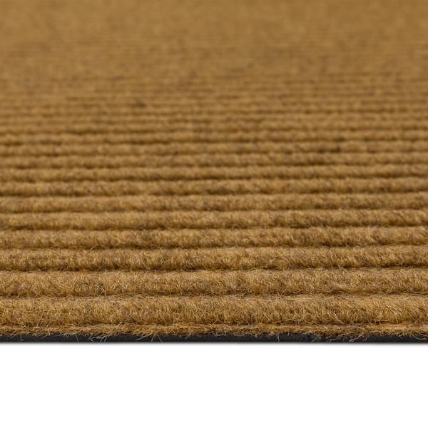 Mohawk Home Striped Utility Mat Brown Indoor/Outdoor 36 in. x 48 in. Utility Door Mat