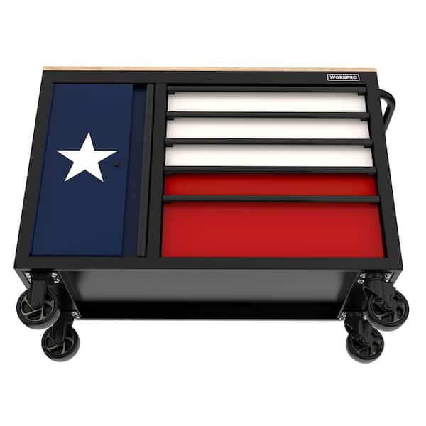 WORKPRO Texas Edition 46 in. W x 18 in. D 5-Drawer Mobile