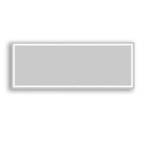 84 in. W x 32 in. H Frameless LED Wall Mounted Bathroom Vanity Mirror Light Anti Fog, Dimmable, Tricolor Temperature