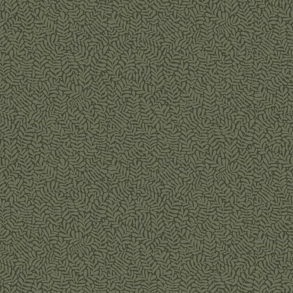 Anna Dark Green Fern Trail Non Woven Paper Wallpaper Sample
