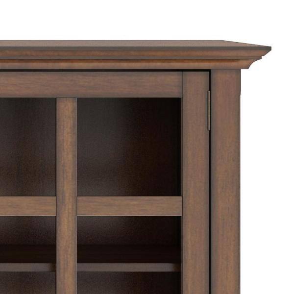Rustic Natural Aged Brown Pine Wide Storage Cabinet