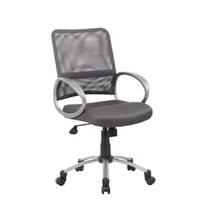 25 in. Width Big and Tall Charcoal Gray Fabric Task Chair with Swivel Seat