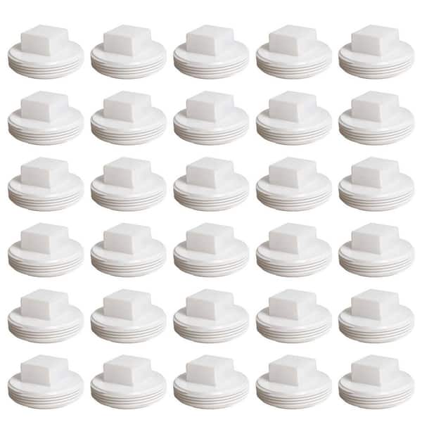 4 in. White PVC DWV Cleanout Plug, Male Pipe Thread (MPT) End Cap for Drain, Waste and Vent Systems (30-Pack)