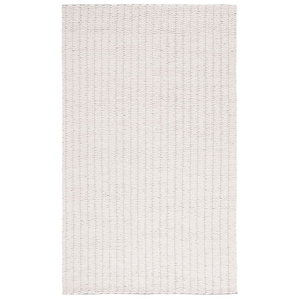 Natura 4 ft. x 6 ft. Ivory Modern Solid Striped Area Rug