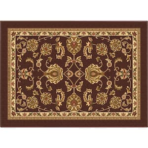 Black Brown 3 ft. 3 in. x 4 ft. 7 in. Kings Court Tabriz Floral Traditional Oriental Area Rug