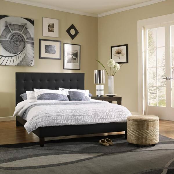 Rest Rite McKenzie Black Twin Upholstered Bed