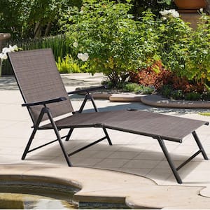 Steel Pool Chair Recliner Patio Furniture Adjustable Outdoor Chaise Lounge