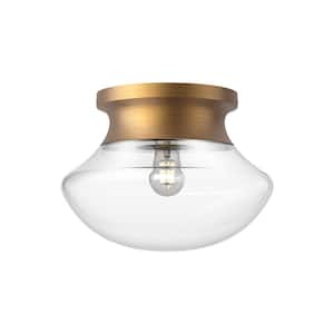 Marcel 11 in. 1 Light 60-Watt Aged Gold Flush Mount