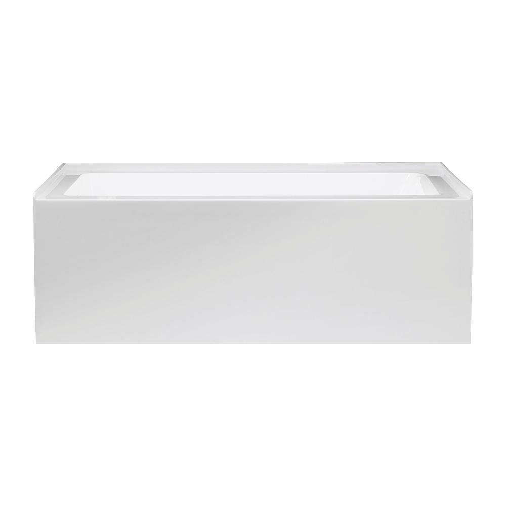 54 in. x 30 in. Acrylic Soaking Alcove Rectangular Bathtub with Right Brushed Nickel Drain and Overflow in White price history on PriceWatchPro