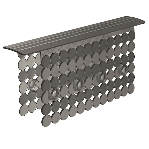 9.5 in. x 12 in. Translucent Grey PVC Sink Divider Saddle Mat with 8 Suction Cups for Double Bowl Sinks