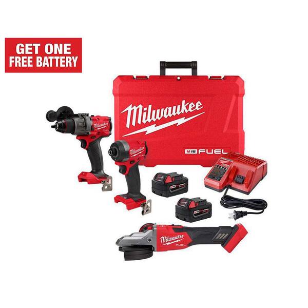 Milwaukee 2887-20 M18 FUEL™ 18 Volt Lithium-Ion Brushless Cordless 5 in.  Flathead Braking Grinder, Slide Switch Lock-On - Tool Only