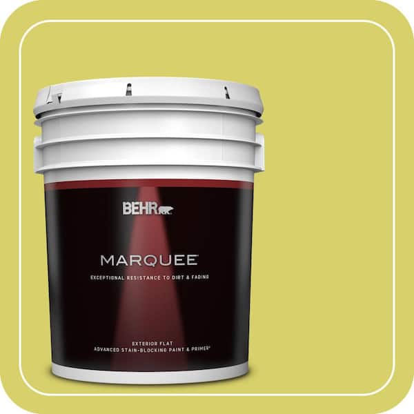 BEHR MARQUEE 5 gal. #P340-4 Lime Tree Flat Exterior Paint & Primer
