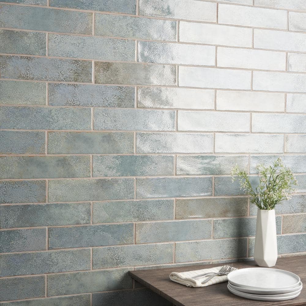 Mandalay Green Polished Ceramic Subway Wall Tile