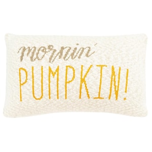 Morning Pumpking Rust/Brown 12 in. x 20 in. Throw Pillow