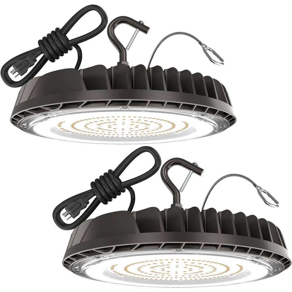 0.94 ft. 150-Watt Black Equivalent LED High Bay Light, 21000 LM 5000K LED Light with US Plug for Workshop, Gym, 2-Piece price history on PriceWatchPro