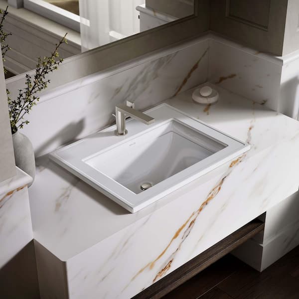 Memoirs 22.8 in. x 18 in. Drop-In Bathroom Sink in White Vitreous China