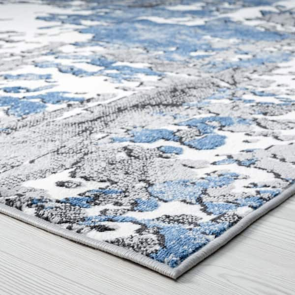 Tayse Rugs Wyatt Abstract Blue 5 ft. x 8 ft. Indoor Area Rug