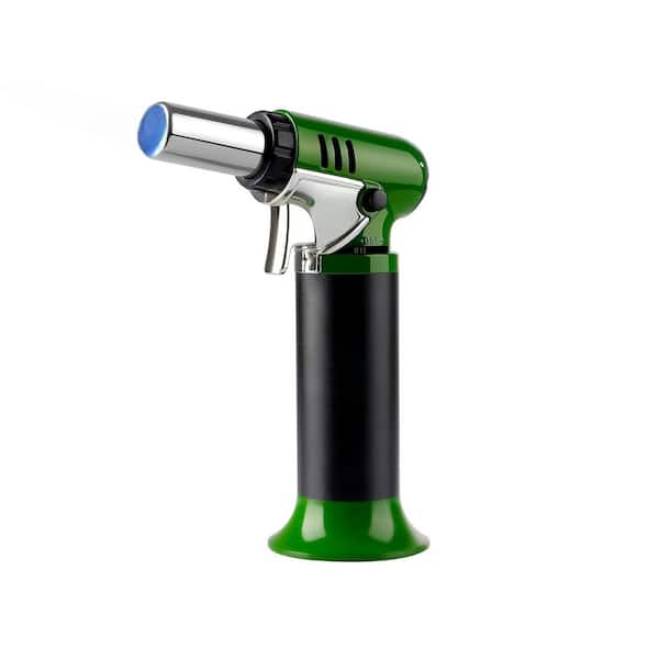 Adrinfly Refillable Butane Torch with Fuel Gauge Safety Lock Adjustable Flame for Welding Resin Art 1-handed Tool/Plastic