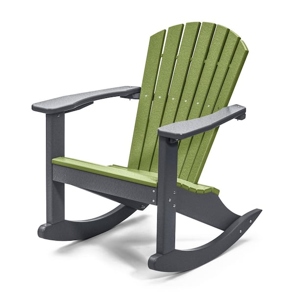 Classic Gray Rocking Wood Adirondack Chair
