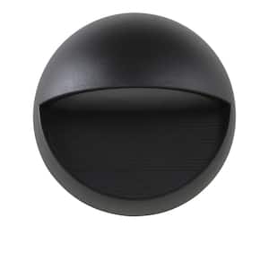 Orbe Small 6.25 in. Black Integrated LED Outdoor Metal/Glass Sconce