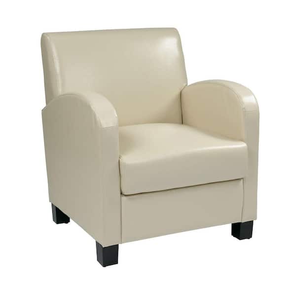 OSP Home Furnishings Cream Eco Leather Club Arm Chair