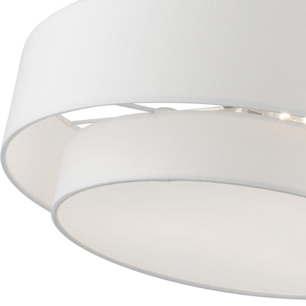 Meridian Brushed Nickel 3-Light LED Semi-Flush Mount with Glass Diffuser