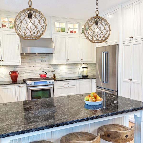 Haddoc 1-Light Burnished Chestnut Bronze Pendant with Seeded Glass Shade