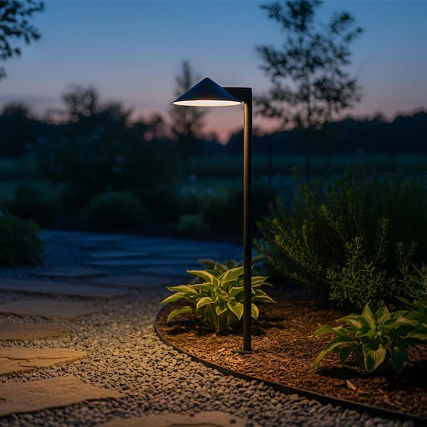 Laplusbelle 35 in. Low Voltage Black Aluminum Hardwired Integrated