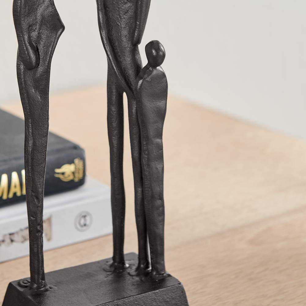Brown Cast Iron Abstract Family of Four Sculpture