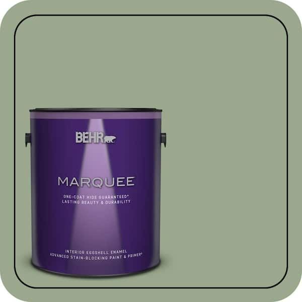 BEHR MARQUEE 1 gal. #PPU11-05 Pesto Green One-Coat Hide Eggshell Enamel Interior Paint & Primer