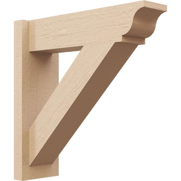 Ekena Millwork 8 in. x 38 in. x 32 in. Traditional Traditional Rough Cedar Woodgrain Timberthane Polyurethane Outlooker, Primed Tan